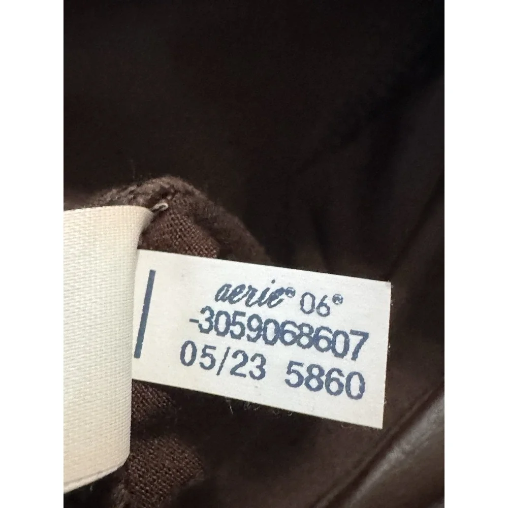OFFLINE BY AERIE REAL LUXE FAUX LEATHER LEGGING Dark Maple M Granola‎ Girl